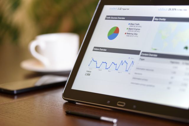 iPad with google analytics dashboard